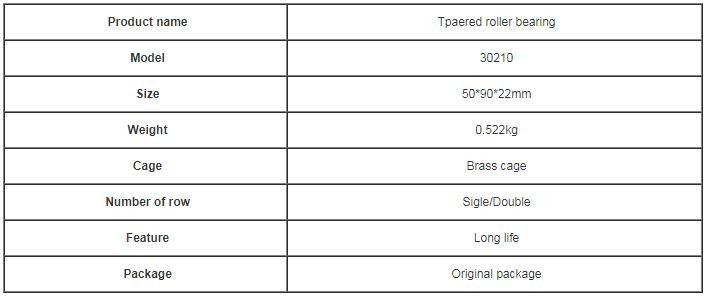 Το μυτερό ρουλεμάν κυλίνδρων 30210 για τις ιατρικές συσκευές ταξινομεί 50 * 90 * 22 χιλ.
